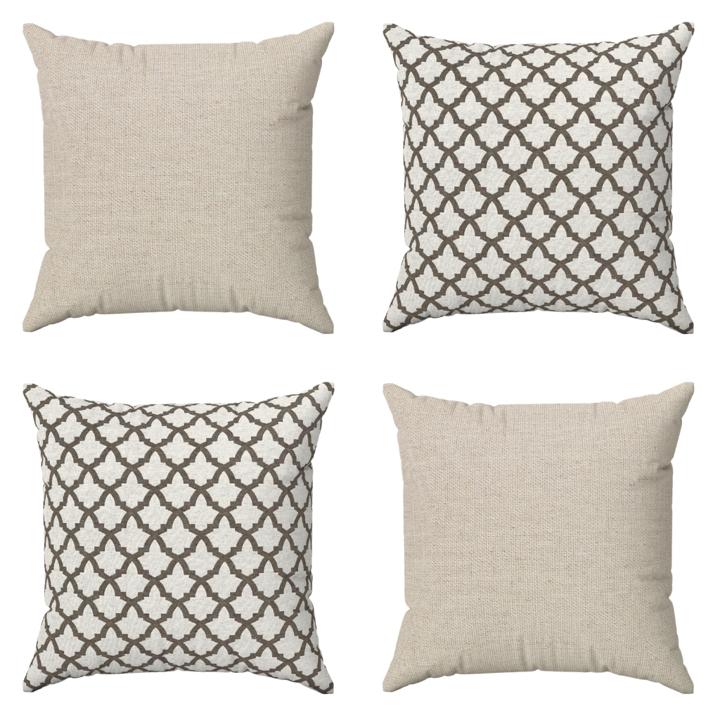 Kit Capas De Almofadas 45x45 Geométricas Bege Cru Decoração Sala Luxo em Oferta na Shopee