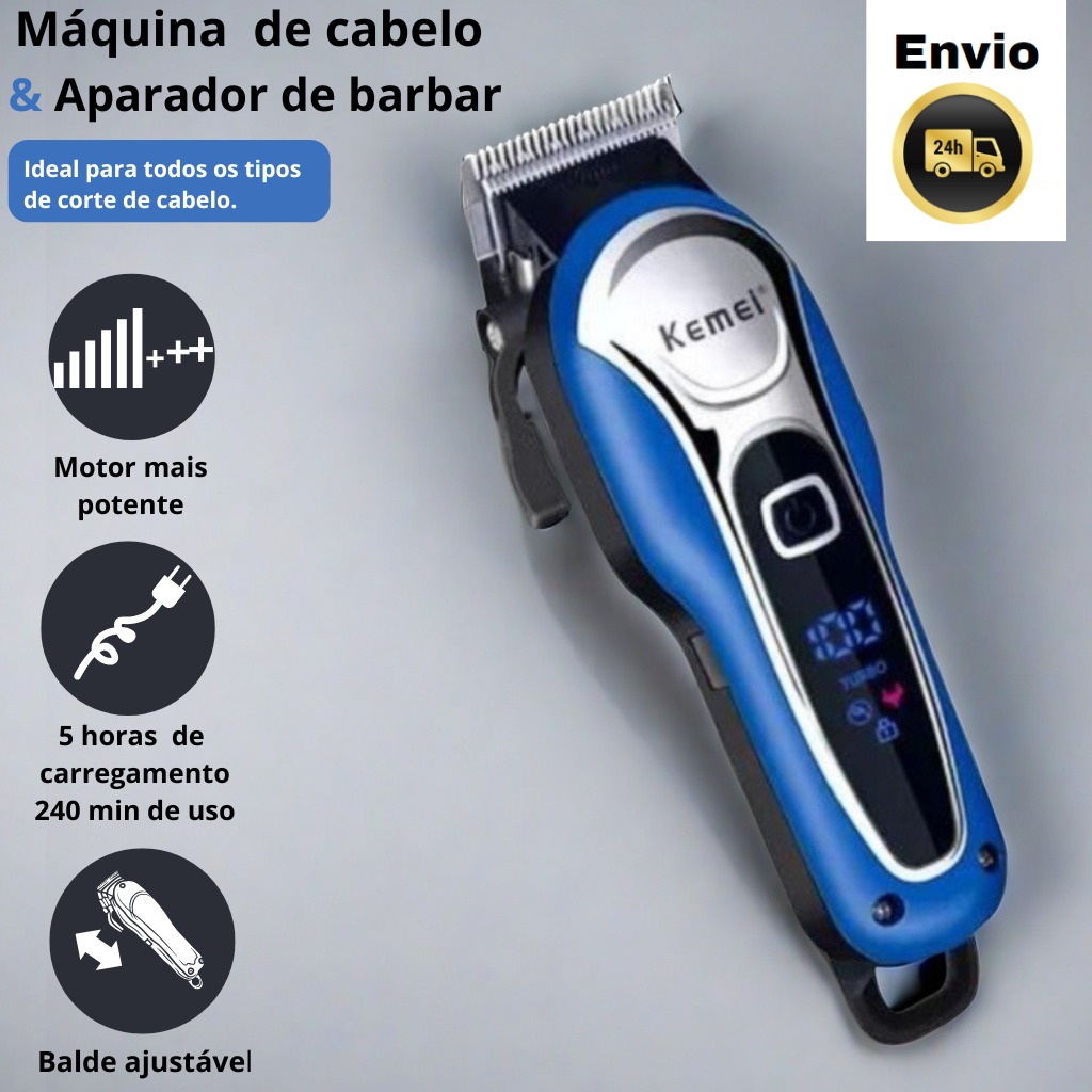 Máquina de Cortar Cabelo barbeador Cortador de barba professional 110V/240V bivolt KM-1995