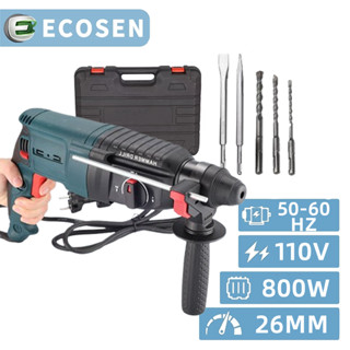 Martelete Rotativo Rompedor 800W 8Peças Furadeira De Impacto Potente  + Maleta Acessórios