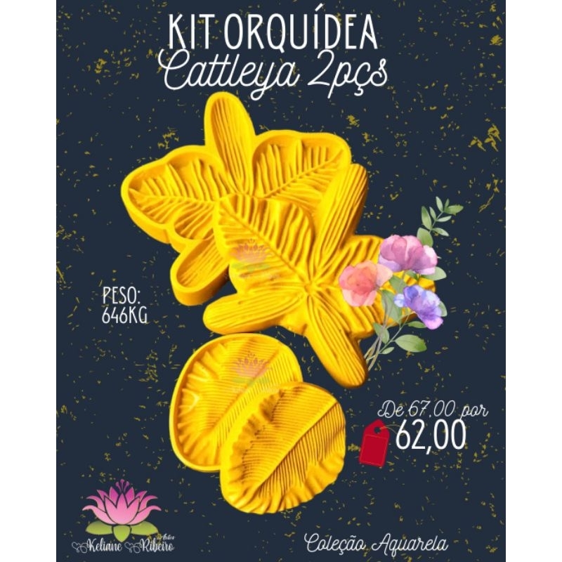 FRISADOR EM RESINA KIT ORQUÍDEA CATTLEYA 2 PÇS