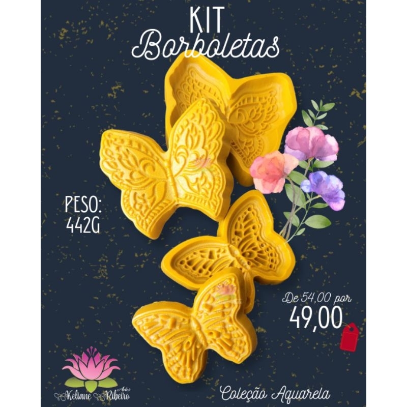 FRISADOR EM RESINA KIT BORBOLETAS