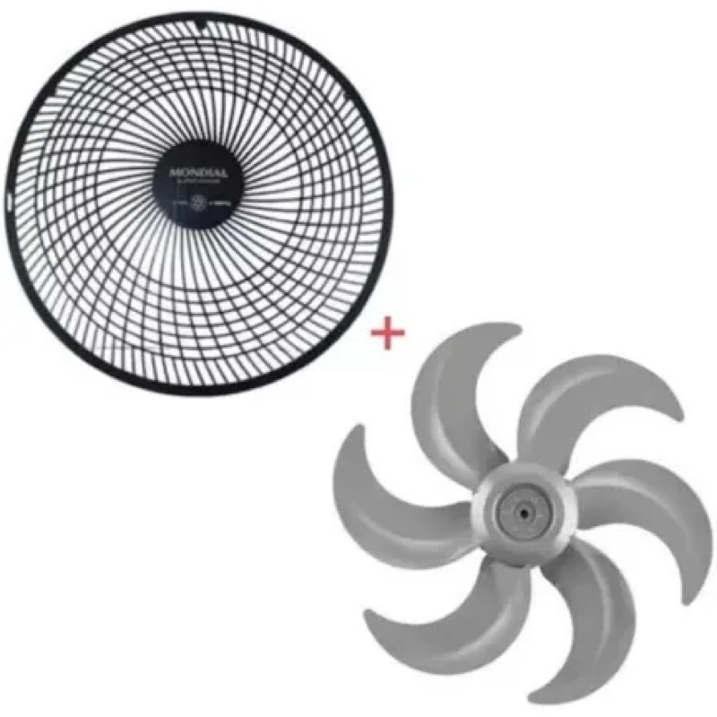 Grade Frontal + Helice Ventilador 30cms Mondial Preto Original