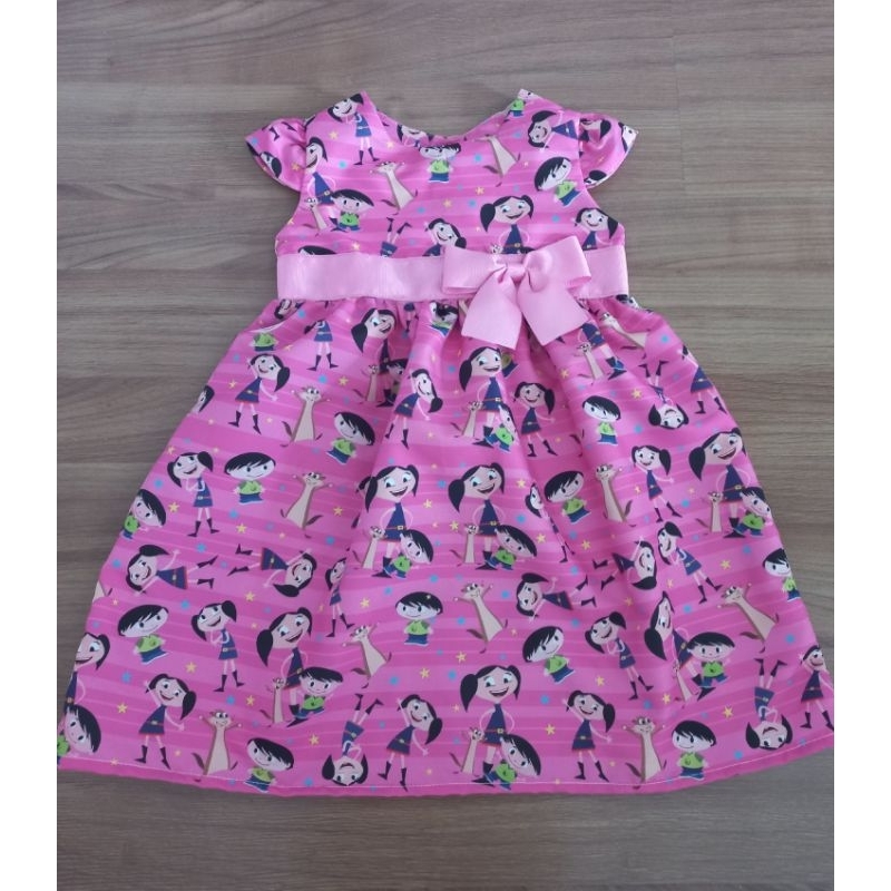Vestido infantil Show da Luna menina rosa