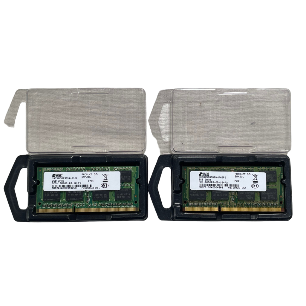 Kit memoria notebook 4gb ddr3 10600s pc3 1333mhz 2rx8 Smart duas unidades de 2gb