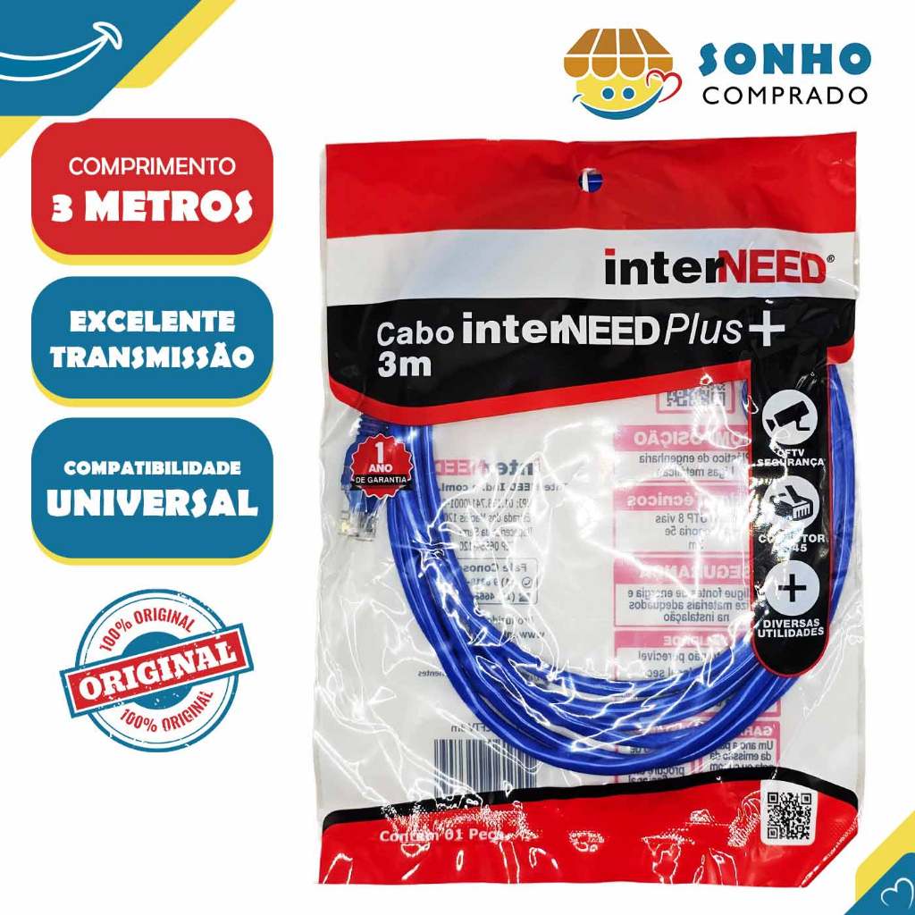 Cabo de rede RJ45 3M 013709 InterNEED