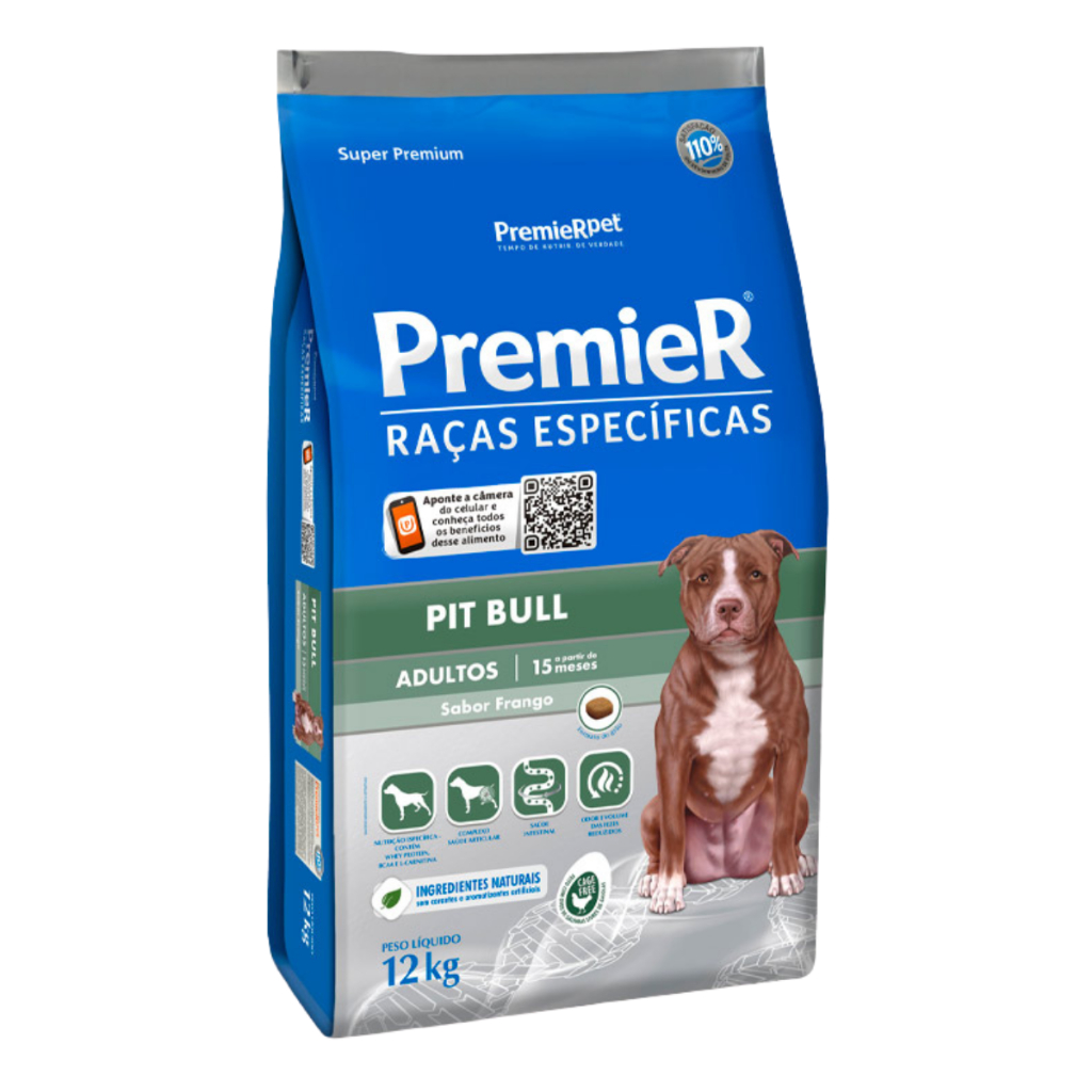 Ração Premier Raças Específicas Pit Bull Adulto Sabor Frango 12kg
