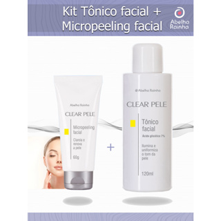 Kit Micropeeling Facial + Tônico Facial Clareia e Renova - Clear Pele Abelha Rainha em Oferta na Shopee