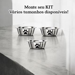 Kit Tigelas Comedouro E Bebedouro Para Cães E Gatos Em Inox 13/17/21 em Oferta na Shopee