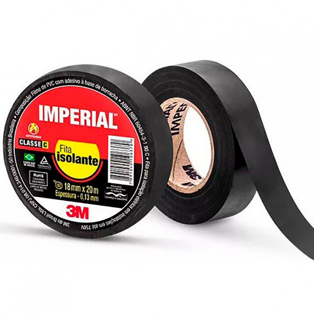 Kit Com 10 Fita Isolante Imperial Preta 18mmX20m 3M em Oferta na Shopee