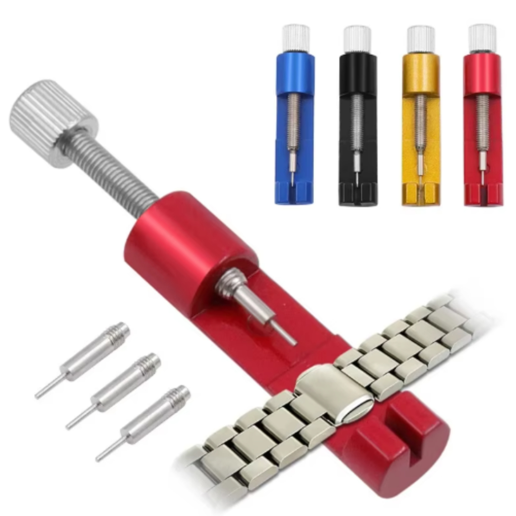 Chave Metal Tira Pino - Ajustar Pulseira 32mm +3 Pontas Extras - Ferramenta P/ Diminuir Pulseiras