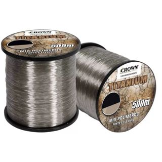 Linha De Pesca Crown Titanium Nylon Baixa Memória 500M Monofilamento Forte Resistente Pesqueiro Rio em Oferta na Shopee