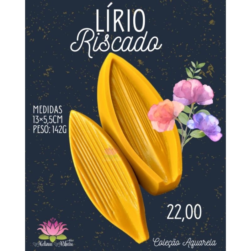 FRISADOR EM RESINA LÍRIO RISCADO