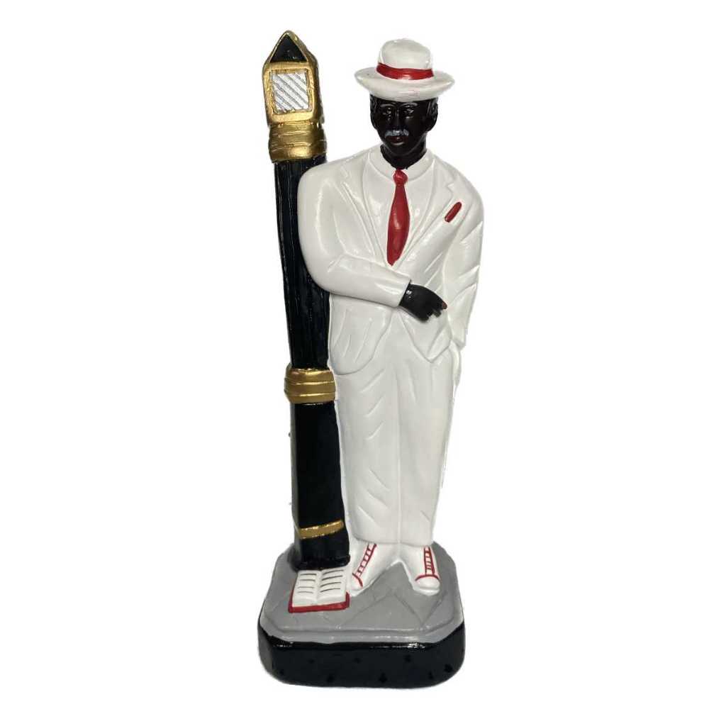 Imagem Zé Pilintra Malandro No Poste Zé Pelintra de Gesso 25cm - Umbanda Candomblé