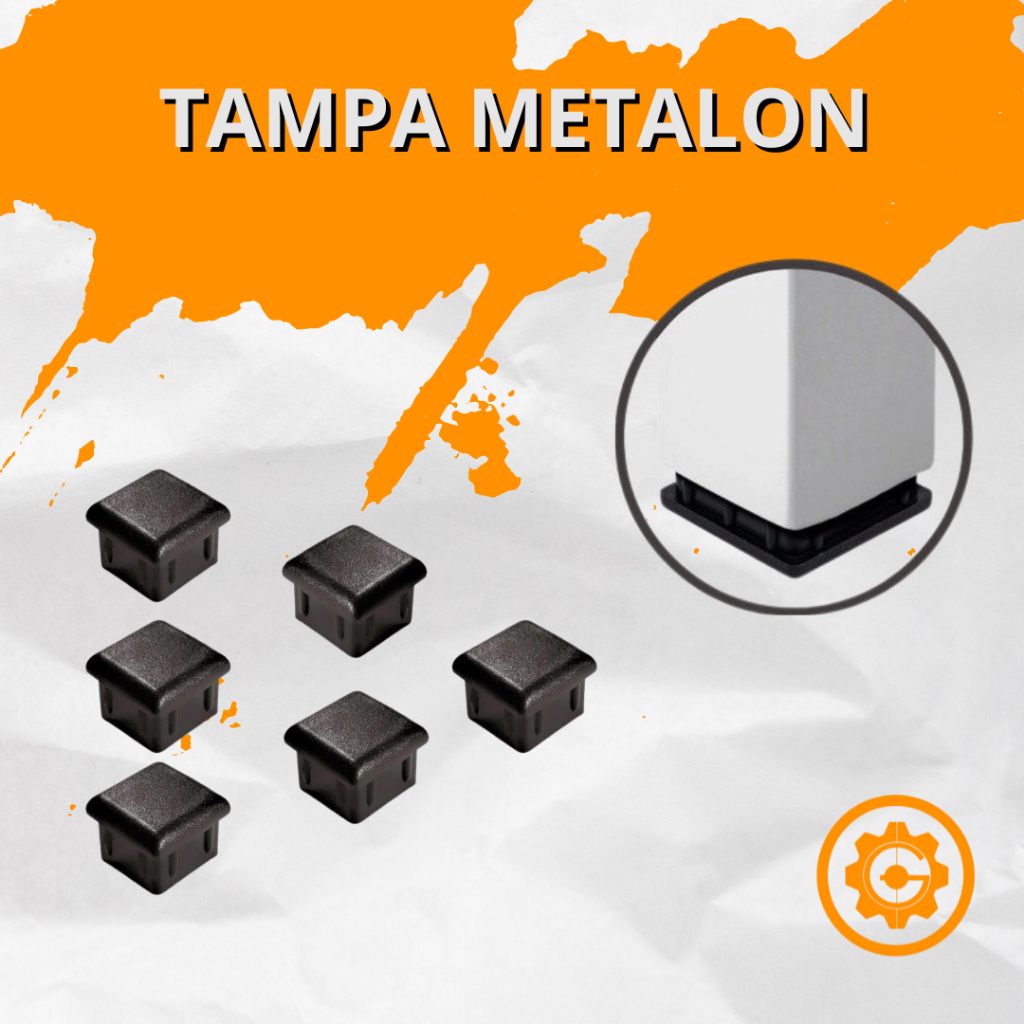Tampa Plástica Interna 20x20 Para Tubo Metalon Ponteira Quadrada Kit com 500 peças