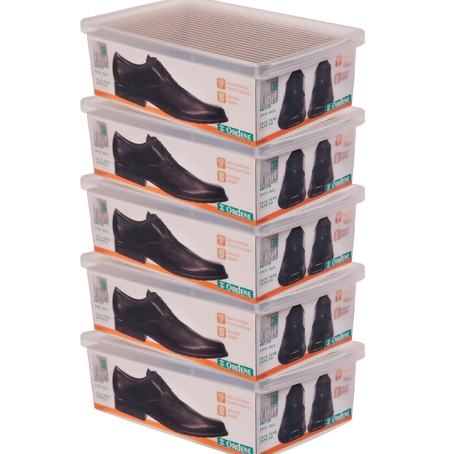 Caixa Plástica Transparente Sapatos Grande - Organização Closet Premium