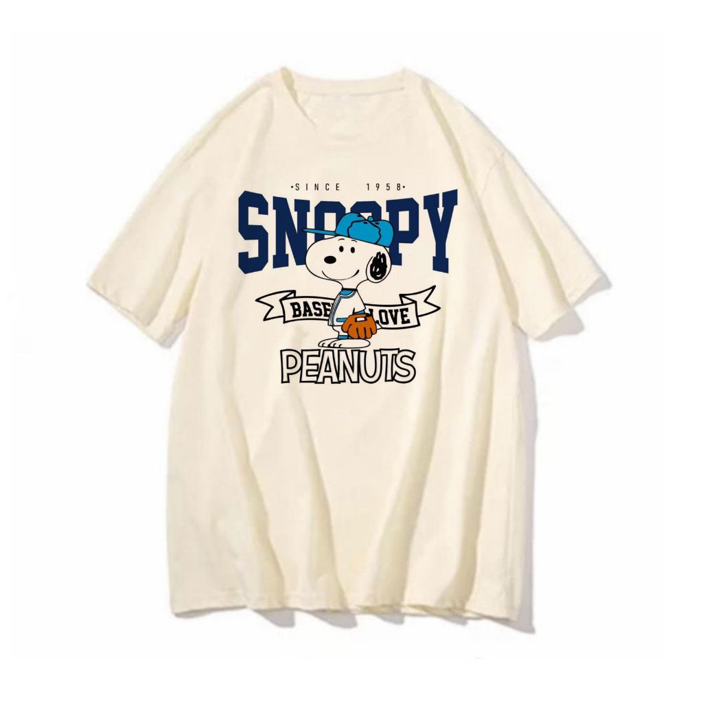 Camiseta Snoopy baseball blusa feminina masculina unissex estampas divertidas camisa desenho fofo cartoon vintage retro