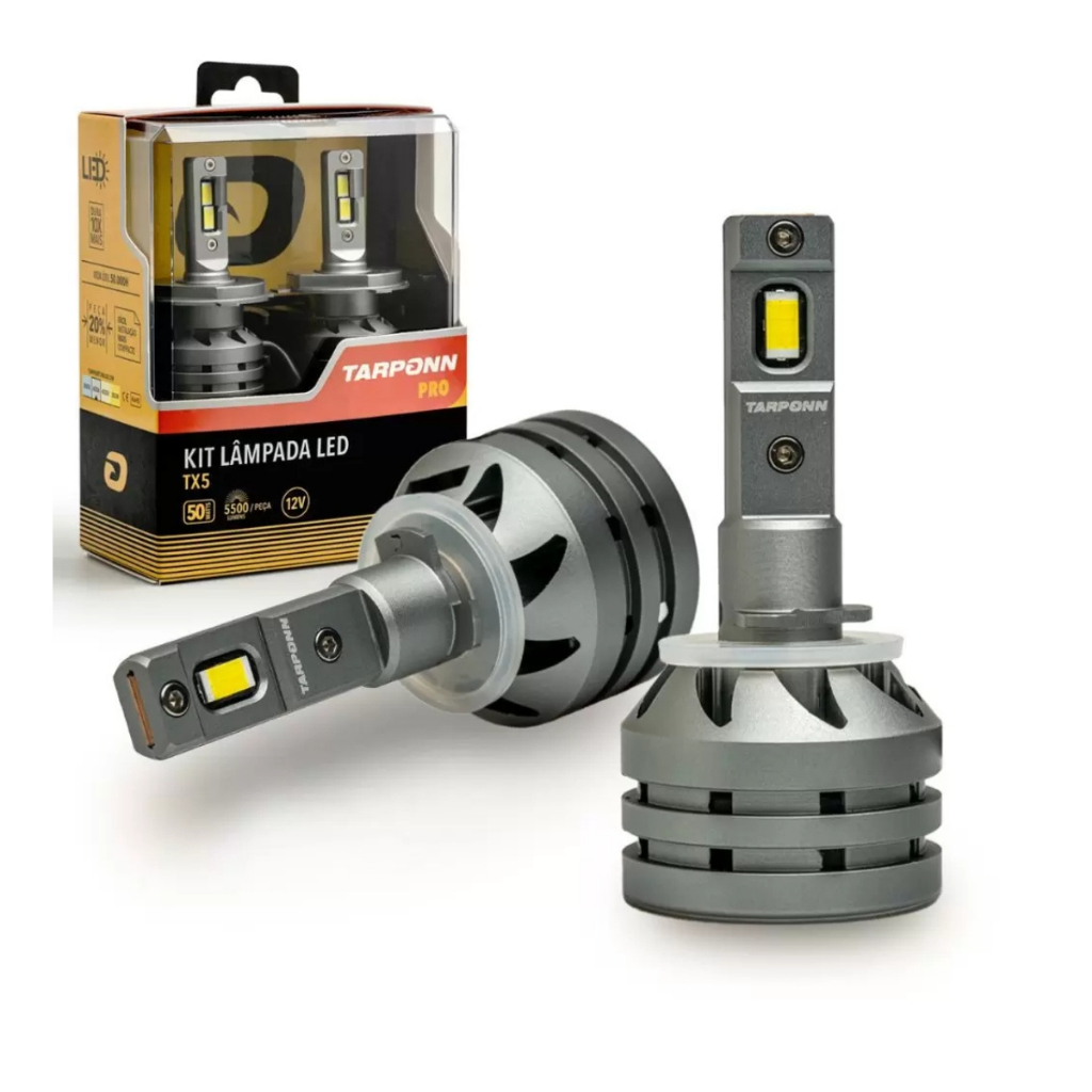 Kit Lâmpada Led Tx5 Encaixe H27 6000k 11000 Lumens 50w 12v Tarponn em Oferta na Shopee