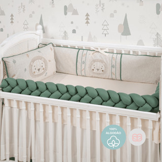 Brubrelel Baby Kit de Berço Americano Leon Linho 100% Algodão Bordado Almofada de Amamentação em Oferta na Shopee