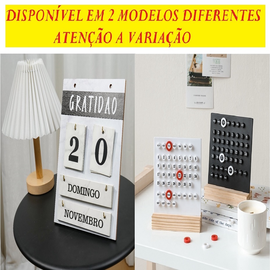Calendário 16,5x5x14Cm Preto Branco Ou Calendário Gratidão 19x25CM Criativo Decoração Decorativo em Oferta na Shopee