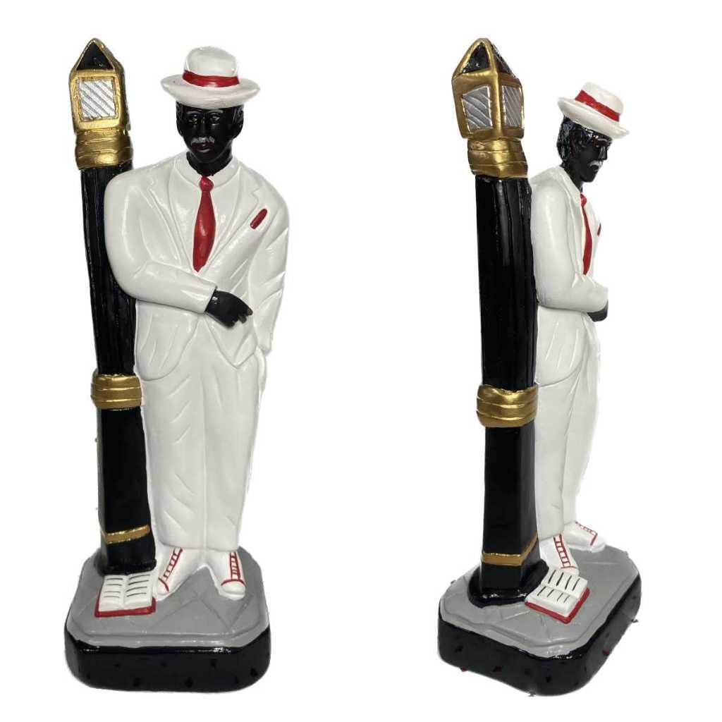 Imagem Zé Pelintra Malandro No Poste Zé Pilintra de Gesso 25cm - Umbanda Candomblé