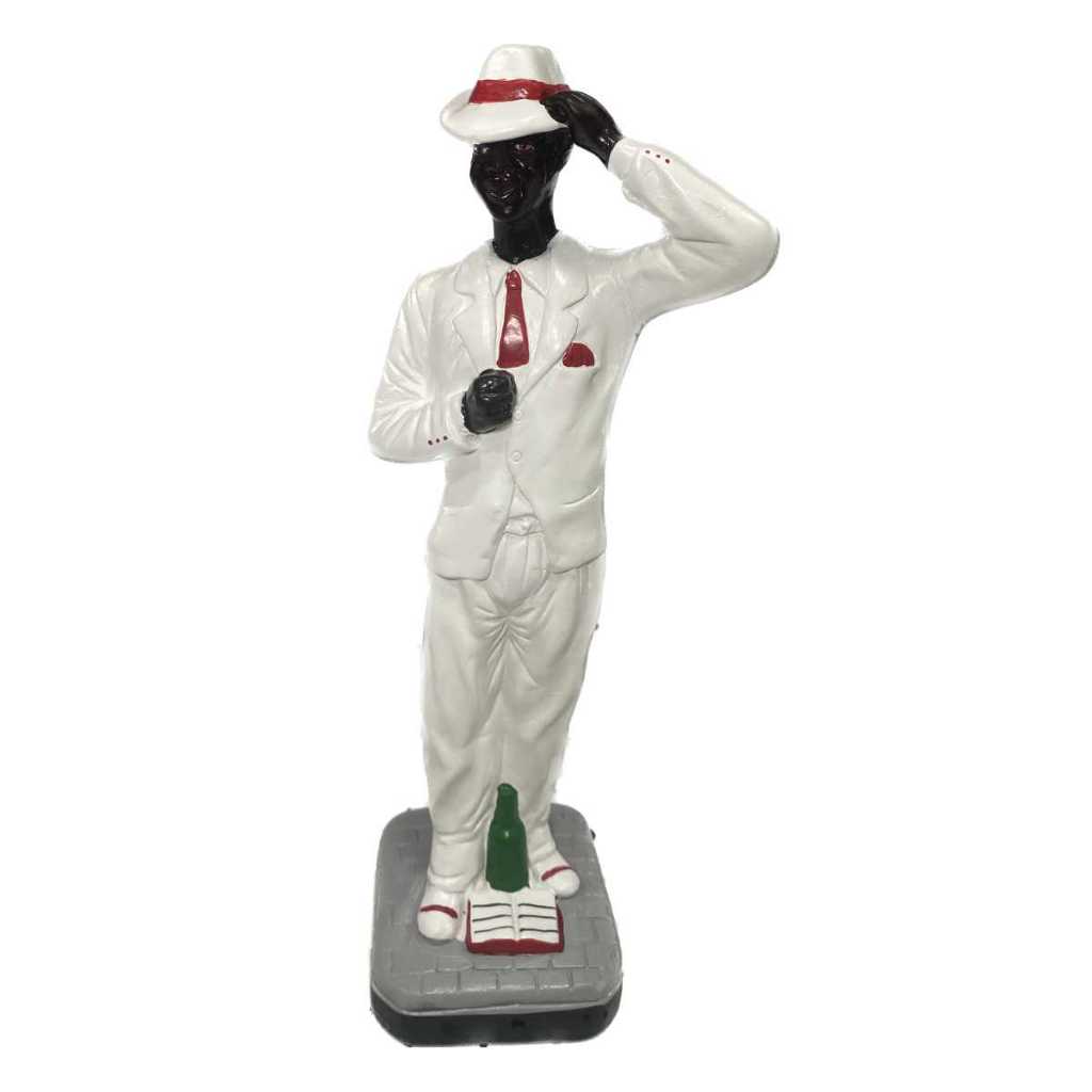Imagem Zé Pelintra Malandro com Mão no chapéu Zé Pilintra de Gesso 25cm - Umbanda Candomblé