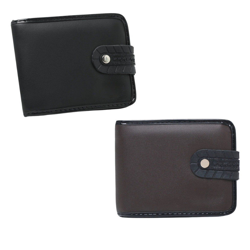 Kit 2 Carteira Masculina De Couro Ecológico Com Fecho De Pressão Alta Qualidade em Oferta na Shopee