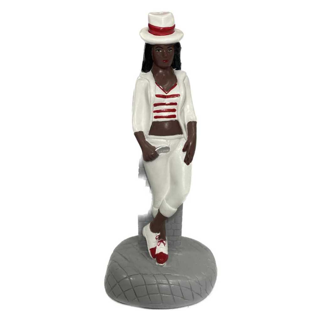 Imagem Escultura Maria Navalha de calça Maria Malandra Gesso 20cm para Altar Congá Umbanda