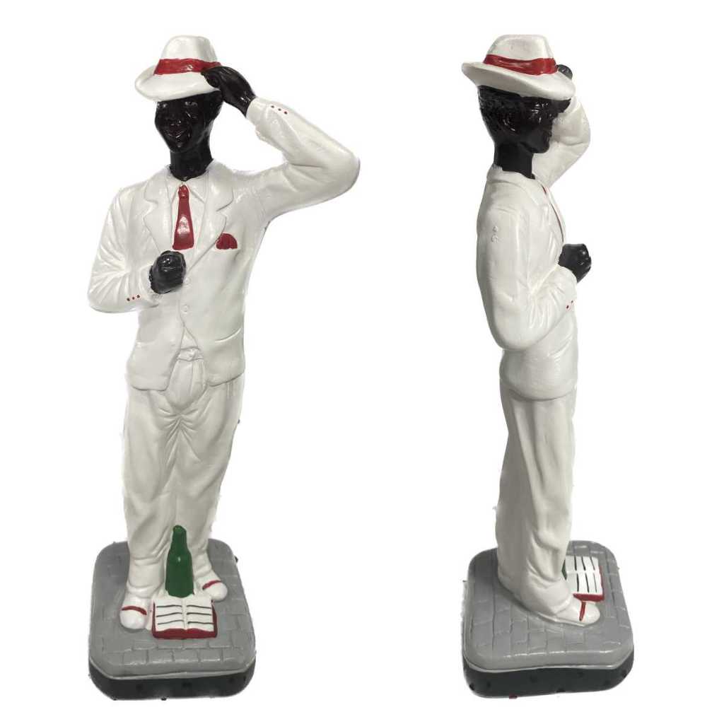 Imagem de Gesso Zé Pilintra Malandro com Mão no chapéu Zé Pelintra 25cm - Umbanda Candomblé