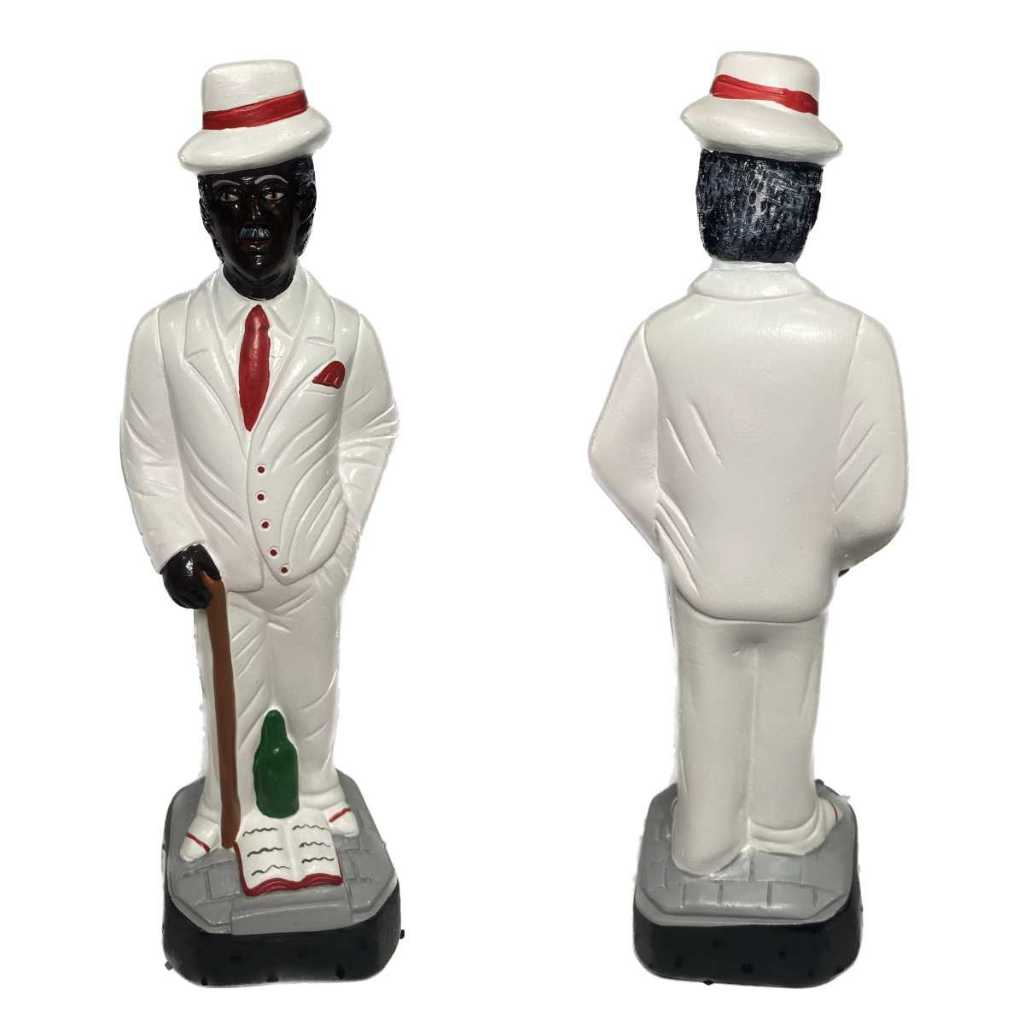 Imagem de Gesso Zé Pilintra Malandro com Bengala Zé Pelintra 25cm - Umbanda Candomblé