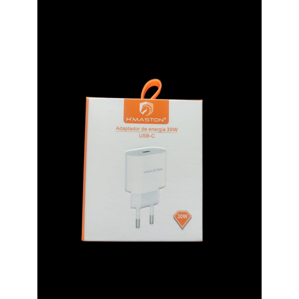 carregador H'maston CB-16 Carregador Tipo-C de Carregamento Turbo 30w Fonte 3A Torre Carregar Celular Portátil