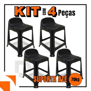 Banco De Plástico Banqueta Banquinho Resistente C/ Encosto Multiuso em Oferta na Shopee