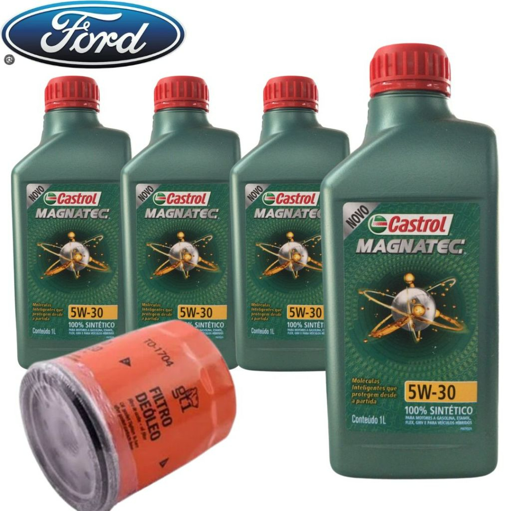 Kit Ford 4 litros 5w30 Castrol + Filtro de óleo