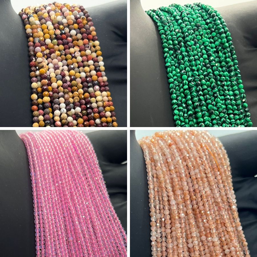Imagem Fio de Pedras Naturais 2mm 1 Fio Contas Pedras Proteção Guias Japamala terço