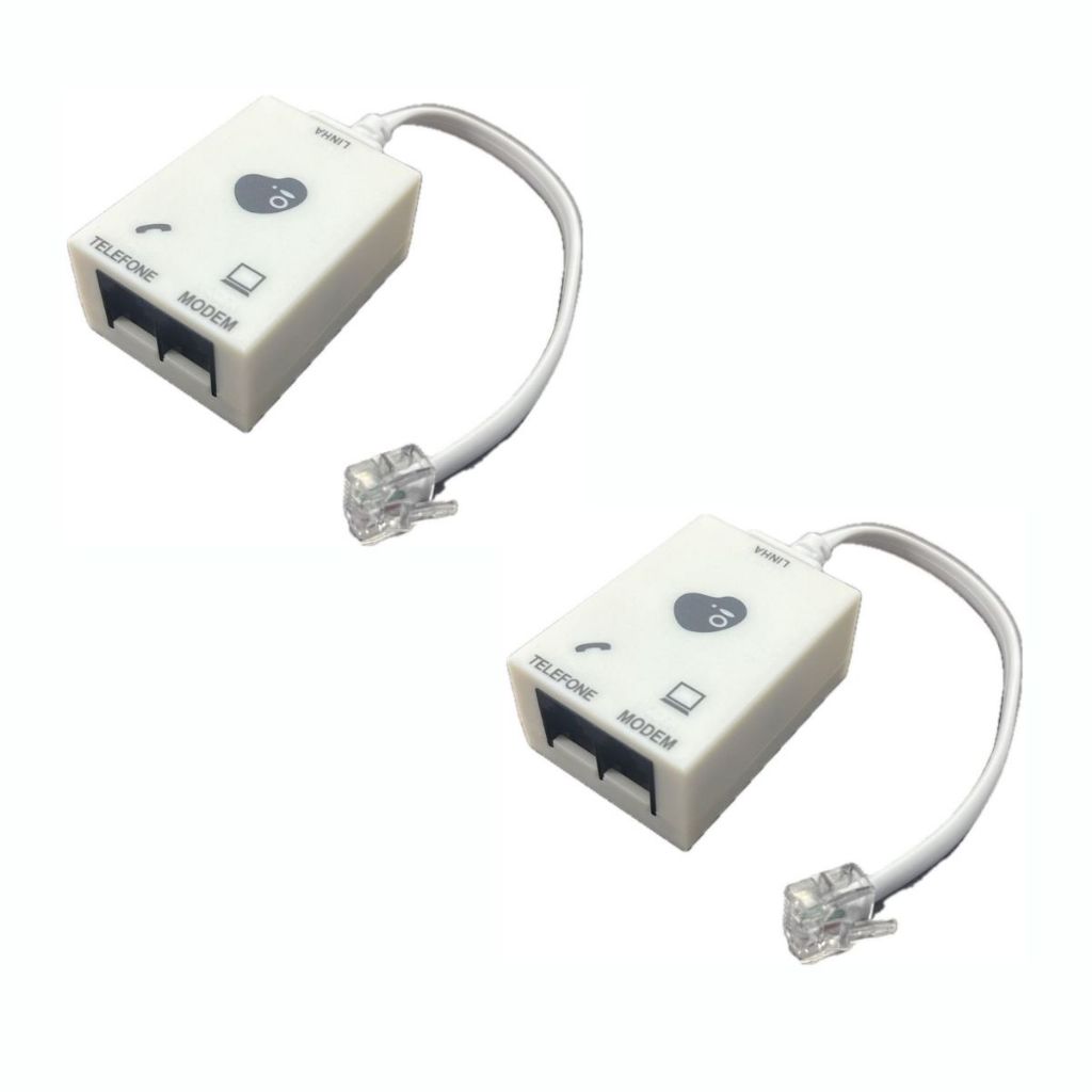 Kit 2un Filtro de Linha ADSL Duplo Telefone e Modem Rj11