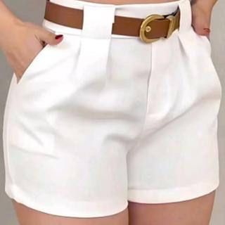 SHORT ALFAIATARIA FEMININO CINTURA ALTA COM BOLSO SOCIAL PROMOÇÃO em Oferta na Shopee