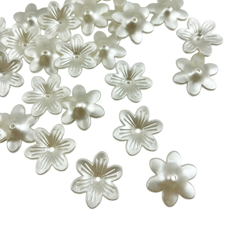 Flor Entremeio Passante Pérola 25 Peças 26MM Artesanato Bordado Decoração em Oferta na Shopee