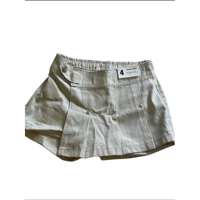 Shorts Saia jeans sarja claro Bege juvenil estiloso Tamanho 4   roupa de menina juvenil BLOGUEIRINHA