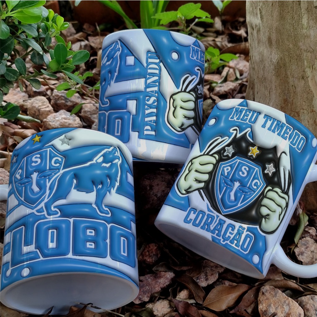 Caneca Clássica Branca Cerâmica Personalizada Time Paysandu