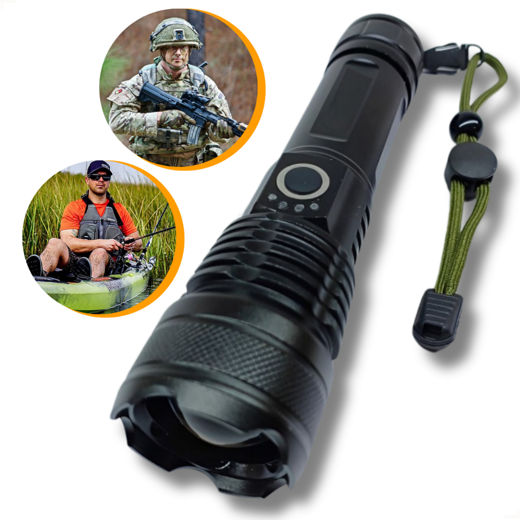 Imagem Lanterna Super Potente T9 P50 Tática Mais Forte Do Mundo Sitio Fazenda Acampamento Camping Segurança Recarregável USB