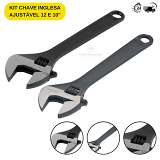 Kit Jogo Chave Inglesa Ajustável 12 E 10 Polegadas 2 Peças-Fosfotizada Vonder-Qualidade e Resistência em Oferta na Shopee