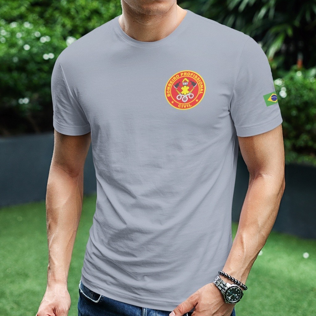 Camiseta BOMBEIRO CIVIL F/C Camiseta Básica Premium Confortável