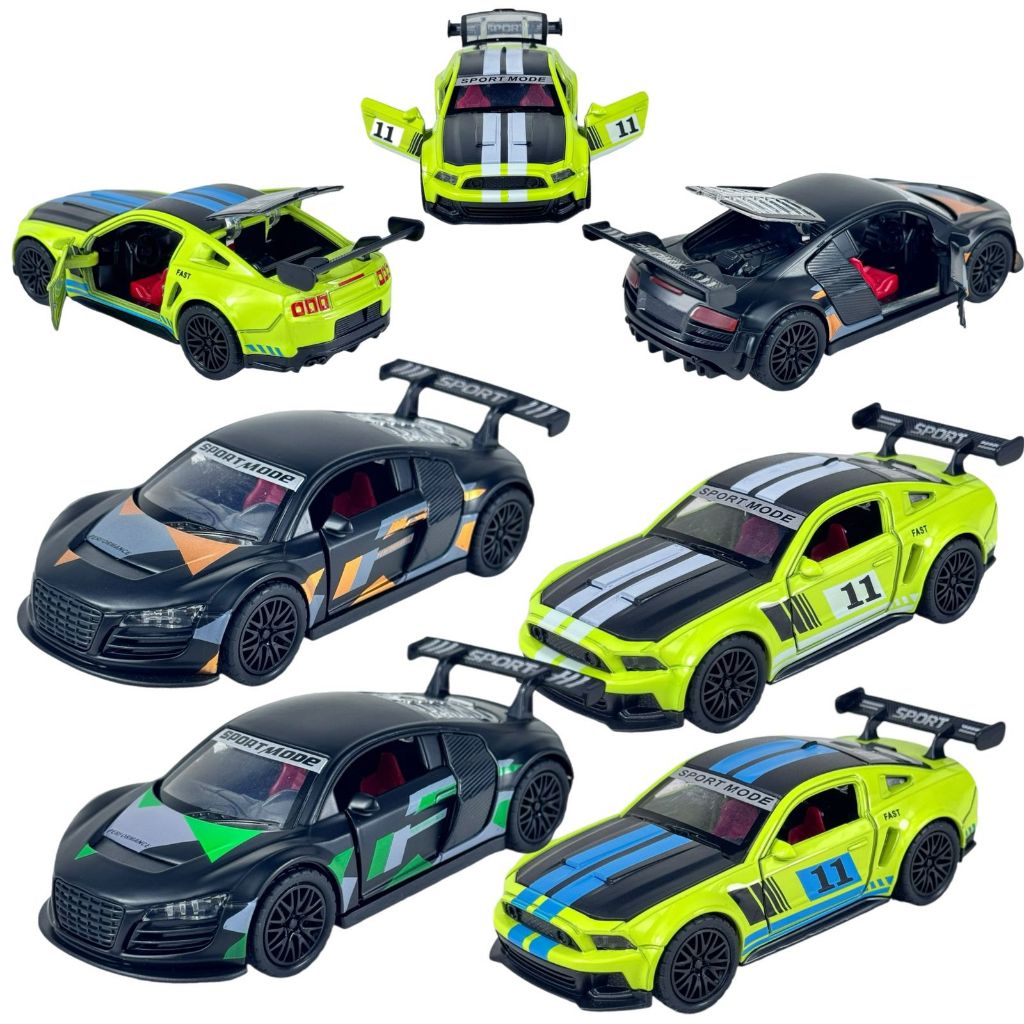 Super Carros De Corrida Em Miniatura De Ferro De Fricção Mustang Audi R8 Sport Cars Premium Collection