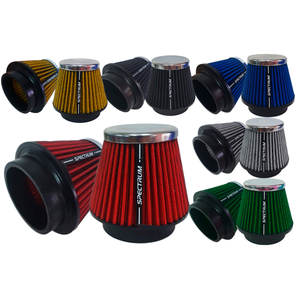 Filtro de Ar Esportivo Spectrum Mono Fluxo Cromado - 76mm (3 polegadas)