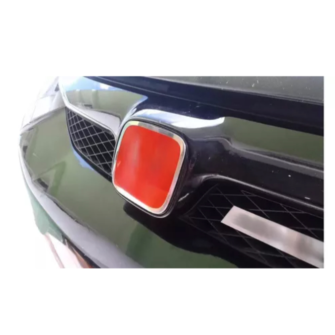 Emblema Dianteiro e  Traseiro Honda Hrv Hr-v Vermelho Aço Inox Premium G2
