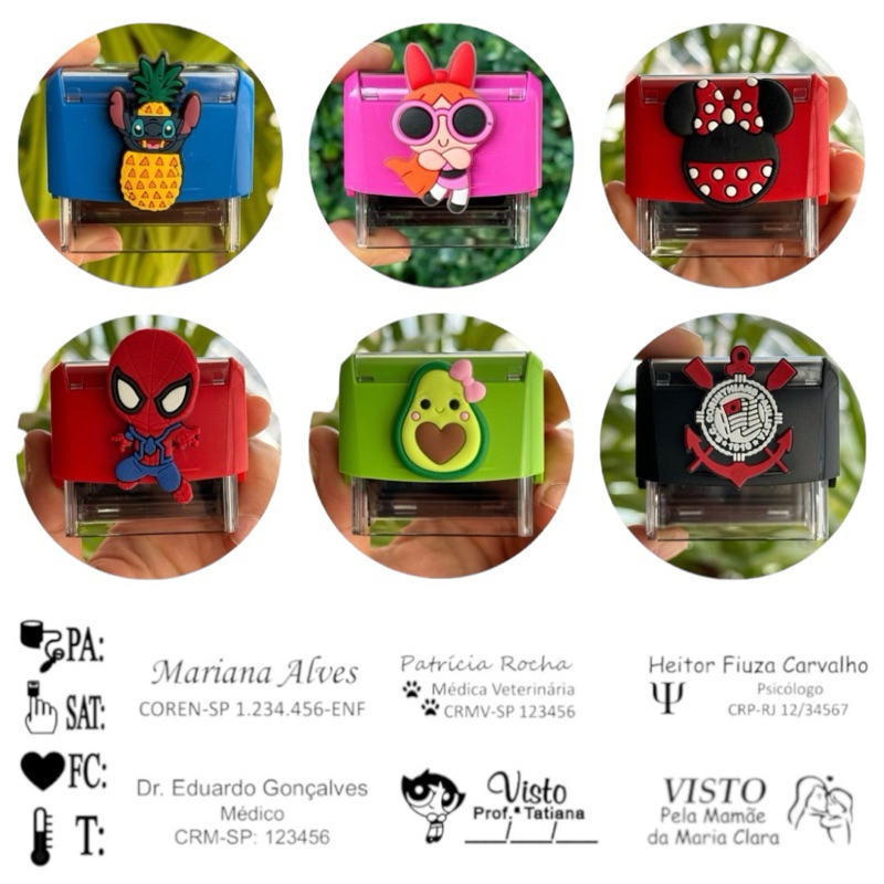 Carimbo Personagens Personalizado com seus dados Trodat 3911 - Professor Médico Pediatria Enfermagem em Oferta na Shopee