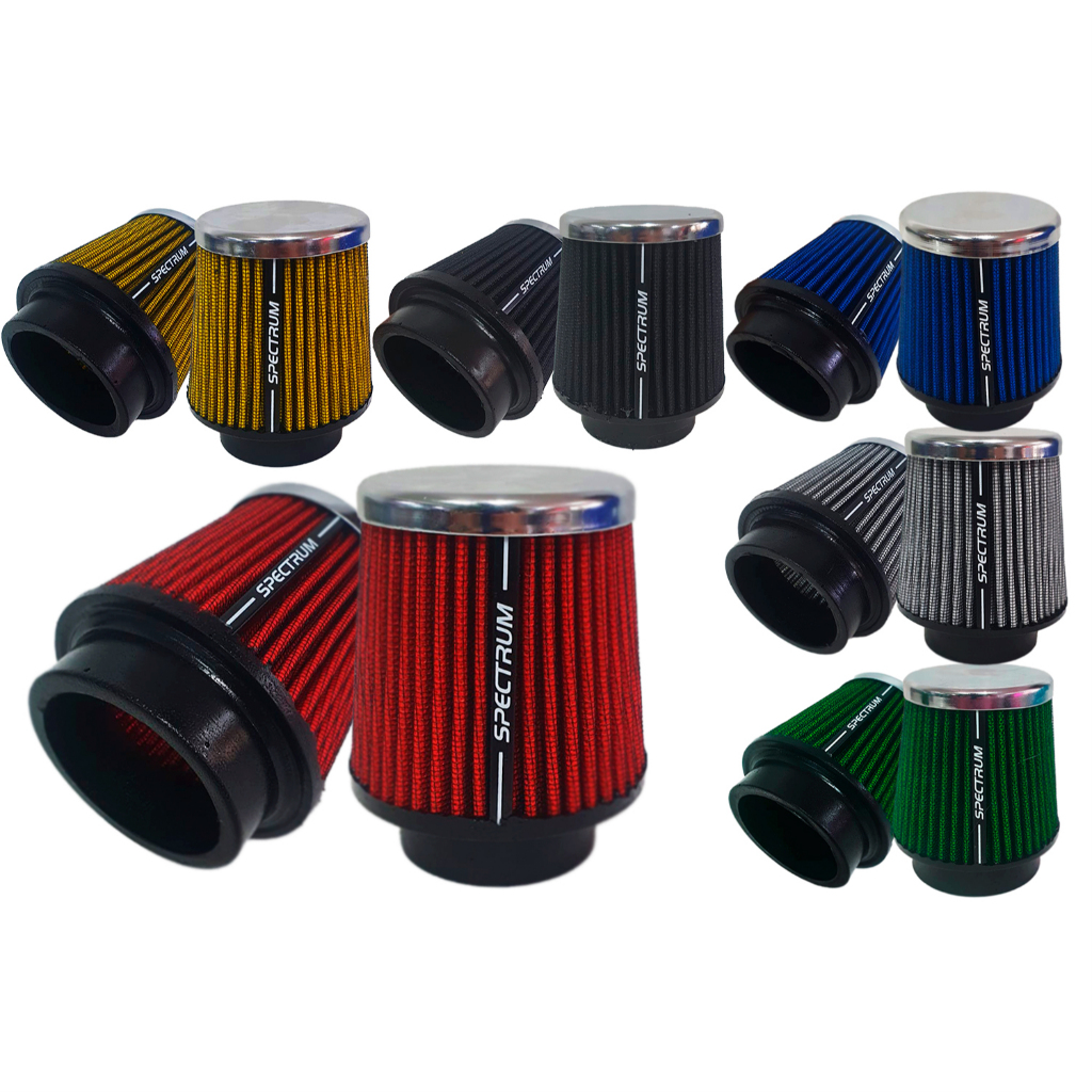 Filtro de Ar Esportivo Spectrum Mono Fluxo Cromado - 62mm (2,5 Polegadas) em Oferta na Shopee