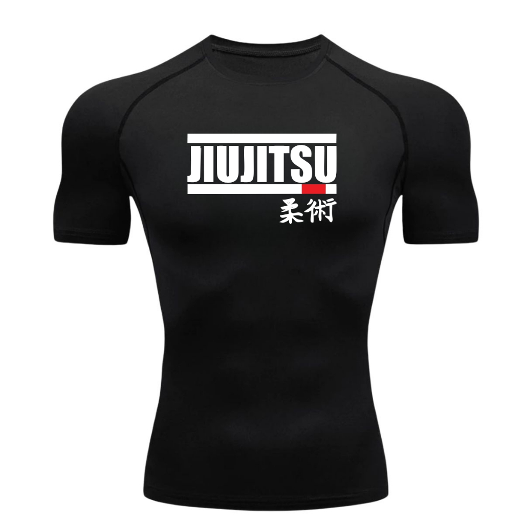 Camisa De Compressão Rash Guard JIUJITSU Manga Curta Treino Ginástica Camiseta Esportiva em Oferta na Shopee