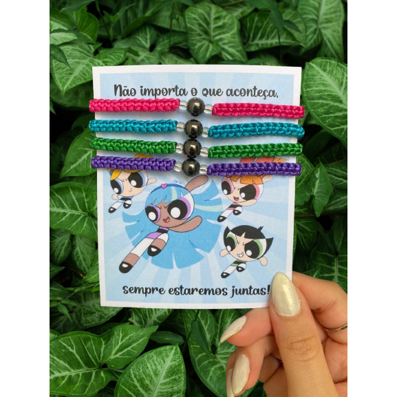 Kit 4 Pulseiras Meninas Super Poderosas Amizade Magnética Macramê