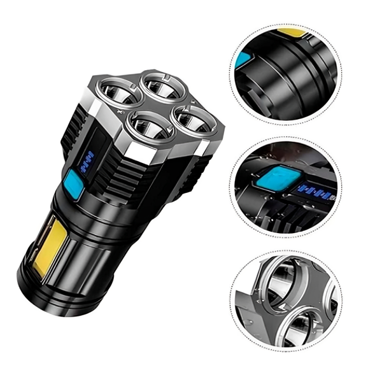 Lanterna MAIS forte do mundo Led Potente  4 Recarregável Usb Portátil Ultra Brilhante em Oferta na Shopee