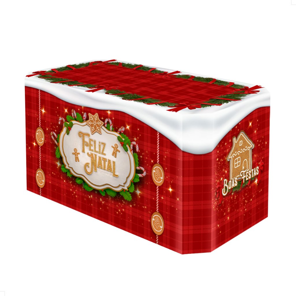 Capa Forro De Mesa Festa Decoração Natal 3D Sublimado Em Tecido Veste Fácil 1,40x0,70m em Oferta na Shopee